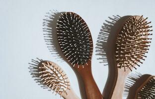 Set of Wooden Hair Brushes photo