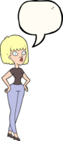 speech bubble cartoon woman with hands on hips png