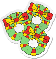 autocollant d'une couronne de noël de dessin animé png