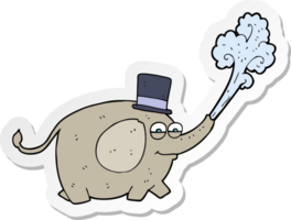 sticker of a cartoon elephant squirting water png