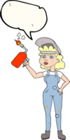 speech bubble cartoon woman welding png