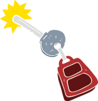 flat color illustration of a cartoon key png