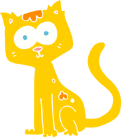 platt färgillustration av en tecknad katt png