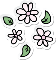 sticker of a quirky hand drawn cartoon flowers png