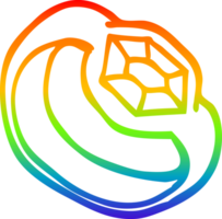 rainbow gradient line drawing cartoon diamond ring png