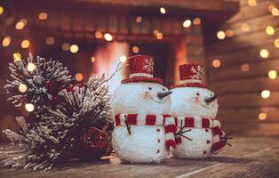 Two Toy Snowman at Home photo