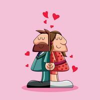 lovers in caricature, illustration in vector cartoon style