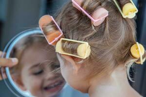 Cute Baby in Curlers photo