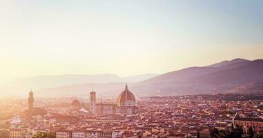 Panoramic sunset landscape of Florence photo