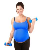 Pregnant woman do exercise photo