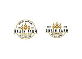 Simple and minimalist grain or wheat logo design. Brewery logo vector