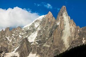 View of Dru Peak in Chamonix, Alps, France photo