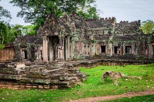 Ruins of Pra Khan Temple in Angkor Thom of Cambodia photo