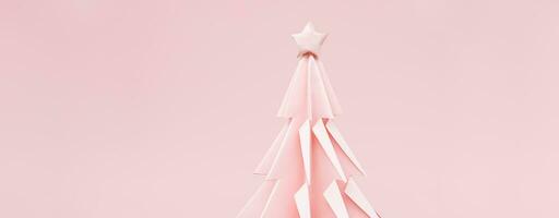 Origami Christmas tree. Creative festive concept. photo