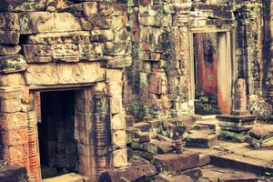 Ruins of Pra Khan Temple in Angkor Thom of Cambodia photo