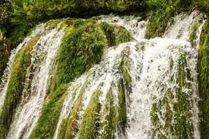 big waterfall view in the national Park of Plitvice in Croatia photo