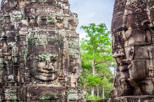 Stone murals and sculptures in Angkor wat, Cambodia photo
