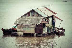 The village on the water. Tonle sap lake. Cambodia photo