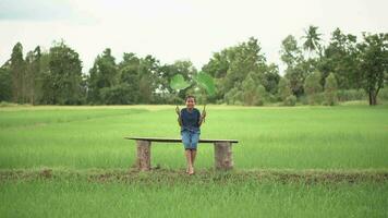 gelukkig leven van landelijk kinderen in platteland van Thailand. video