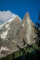 View of Dru Peak in Chamonix, Alps, France photo