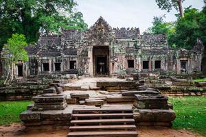 Ruins of Pra Khan Temple in Angkor Thom of Cambodia photo