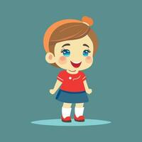 Vector girl with happy smile on character