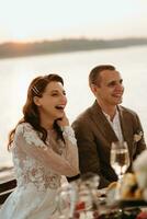 portrait of the newlyweds at the presidium photo