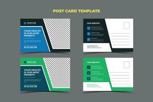 Medical Post card Template Design vector