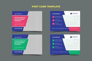 Medical Post card Template Design vector