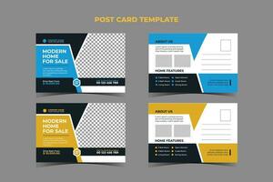 Real Estate Post card Template Design vector