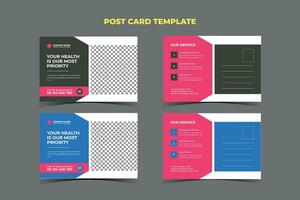 Medical Post card Template Design vector