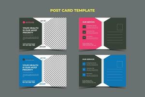 Medical Post card Template Design vector