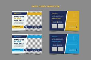 Real Estate Post card Template Design vector