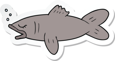 autocollant d'un poisson de dessin animé png