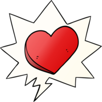 cartoon love heart and speech bubble in smooth gradient style png