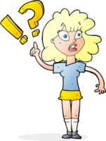 cartoon woman with question png