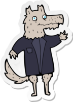 pegatina de un hombre de negocios lobo de dibujos animados png