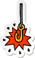 sticker of a cartoon hook png