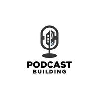 Podcast or Radio Logo design using Microphone vector