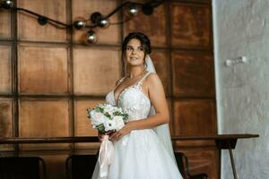 bride inside the cocktail bar photo