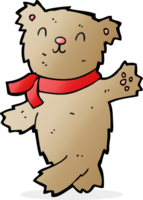 cartoon waving teddy bear png