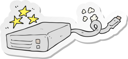 sticker of a cartoon computer hard drive png