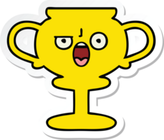 pegatina de un lindo trofeo de dibujos animados png