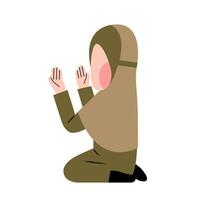 Character Of Muslim Girl Praying vector