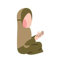 Character Of Muslim Girl Praying vector