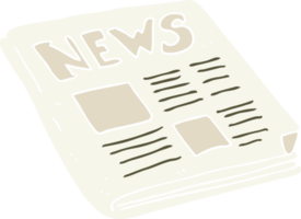 flat color illustration of a cartoon newspaper png