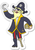 adesivo de um capitão pirata de desenho animado png
