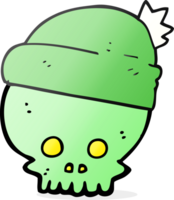 cartoon skull wearing hat png