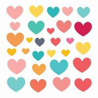 a collection of hearts on isolated background vector