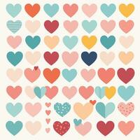 a collection of hearts on isolated background vector